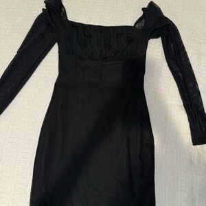 SHEIN Black Off-Shoulder Mini Dress